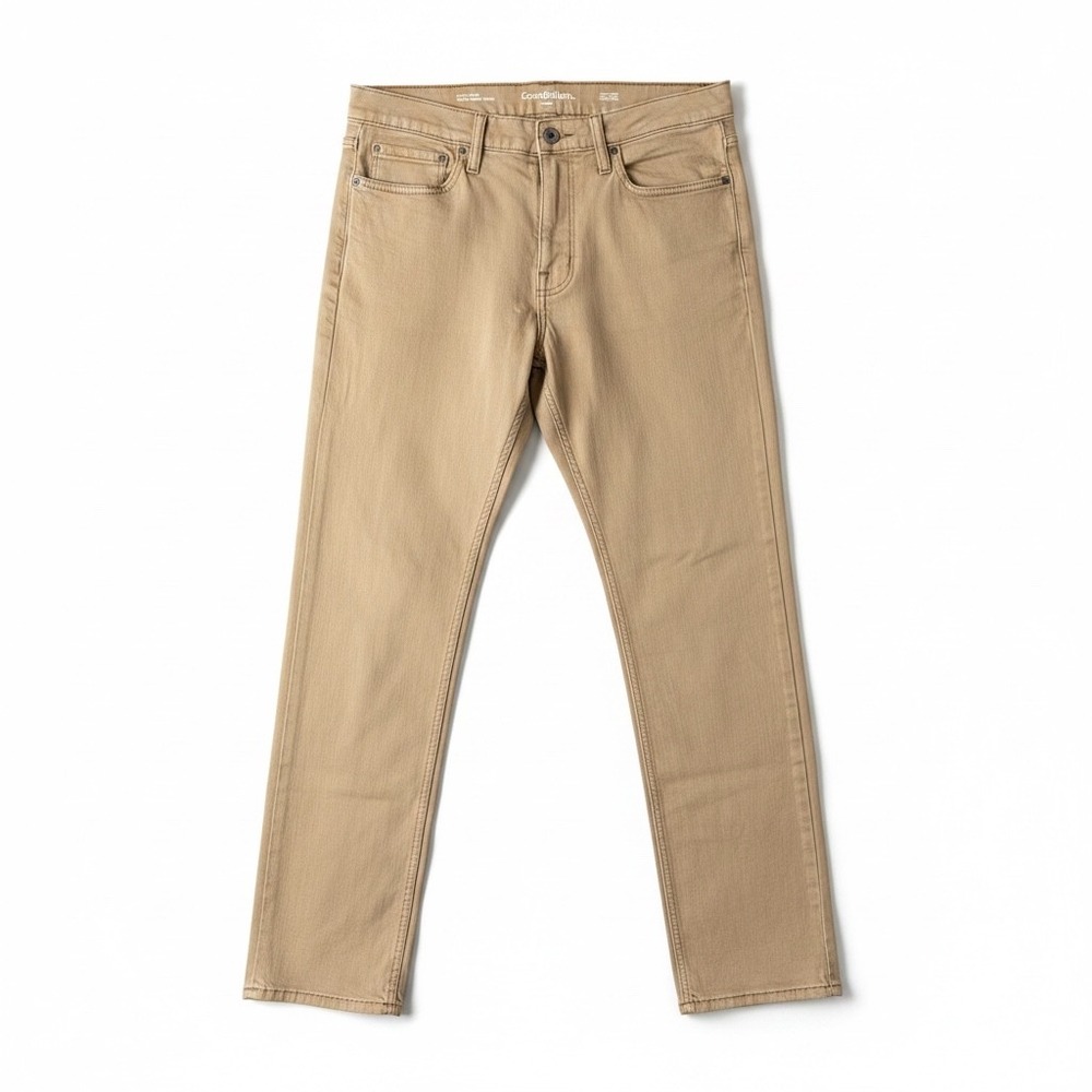 Goodfellow & Co Mens Athletic Fit Total Flex Jeans Tan Khaki 32x32 Cotton Blend